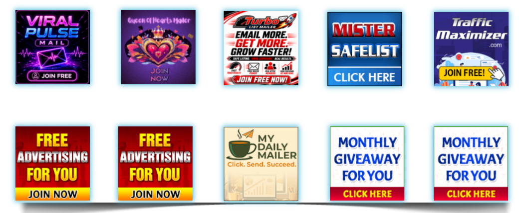 Safelist and viral mailer promo code partners